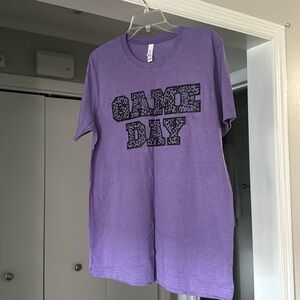 Purple gameday t-shirt, size large